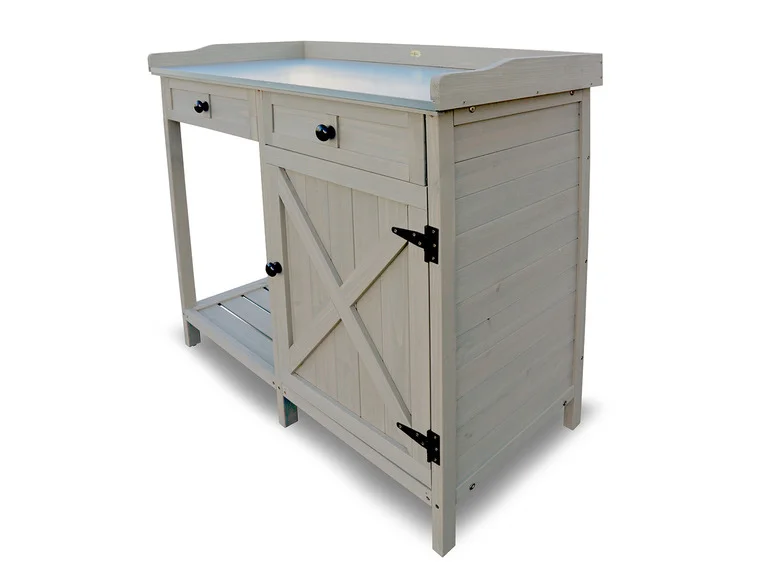 Table de jardin avec armoire inférieure, 98 x 48 x 95 cm