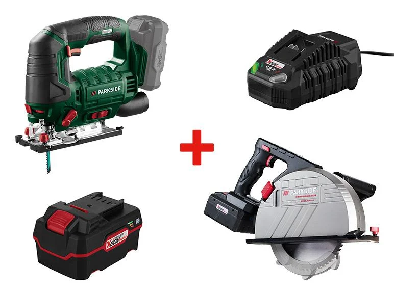 Cordless Metal Cutting Circular Saw + Jigsaw + Battery + Charger, 20V