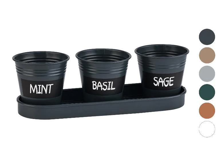 Lot de 3 pots pour herbes aromatiques
