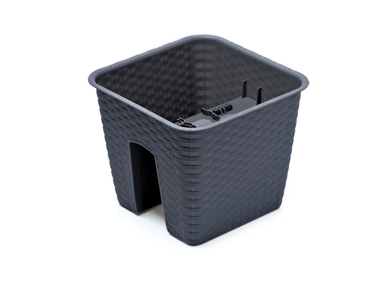 PROSPERPLAST, Jardinière de balcon « Ratolla Railing » aspect rotin, lot de 3