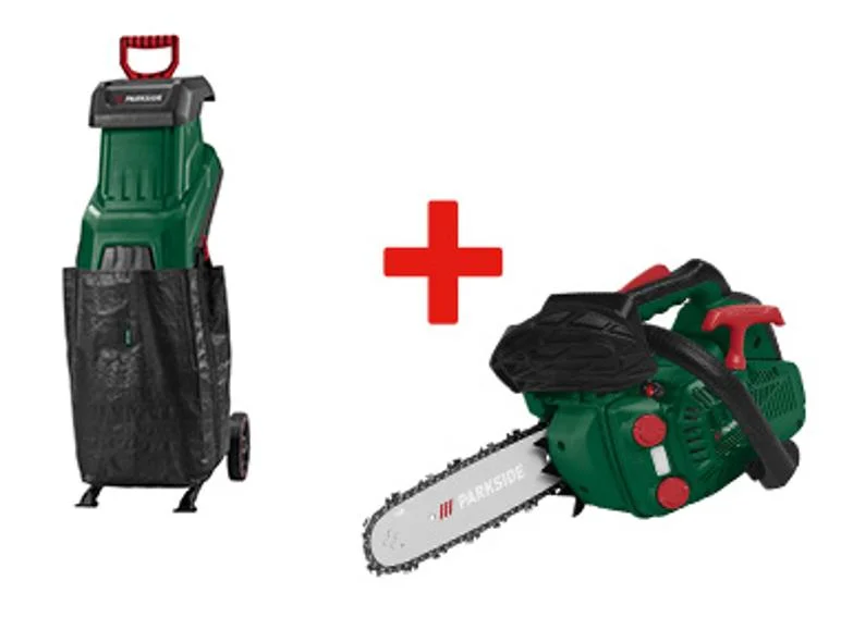 Petrol Pruning Chainsaw + Garden Shredder