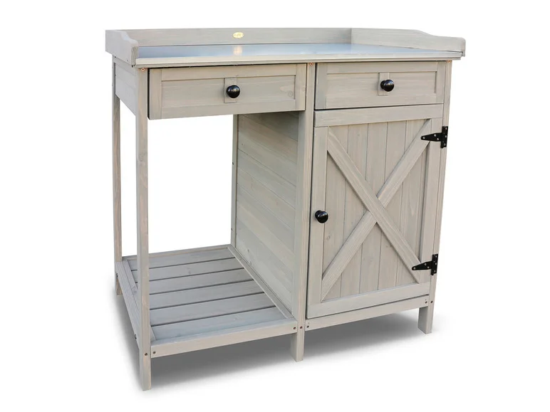 Table de jardin avec armoire inférieure, 98 x 48 x 95 cm