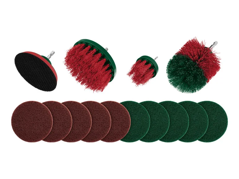 PARKSIDE® Set d'embouts à brosse et de tampons abrasifs, 14 pièces