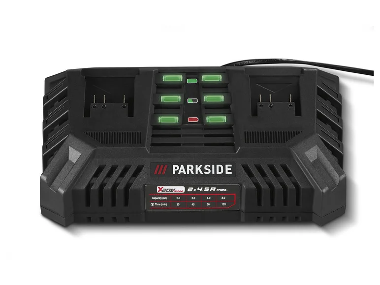 PARKSIDE® Chargeur de batterie double PDSLG 20 B1, 2 x 4,5 A, 20 V
