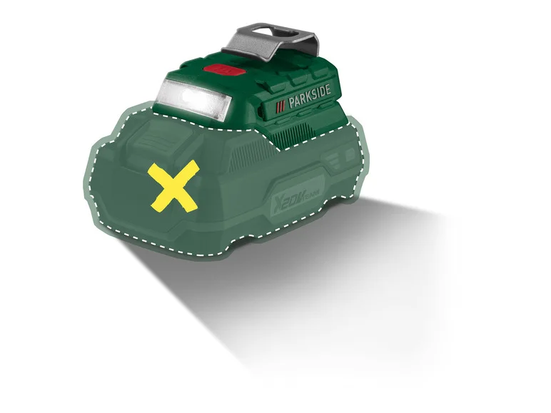 PARKSIDE® Adaptateur de batterie USB avec éclairage LED PAA 20 Li-B3, 20 V