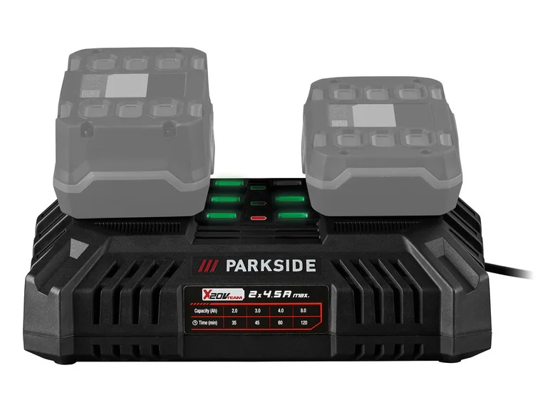 PARKSIDE® Chargeur de batterie double PDSLG 20 B, 2 x 4,5 A, 20 V