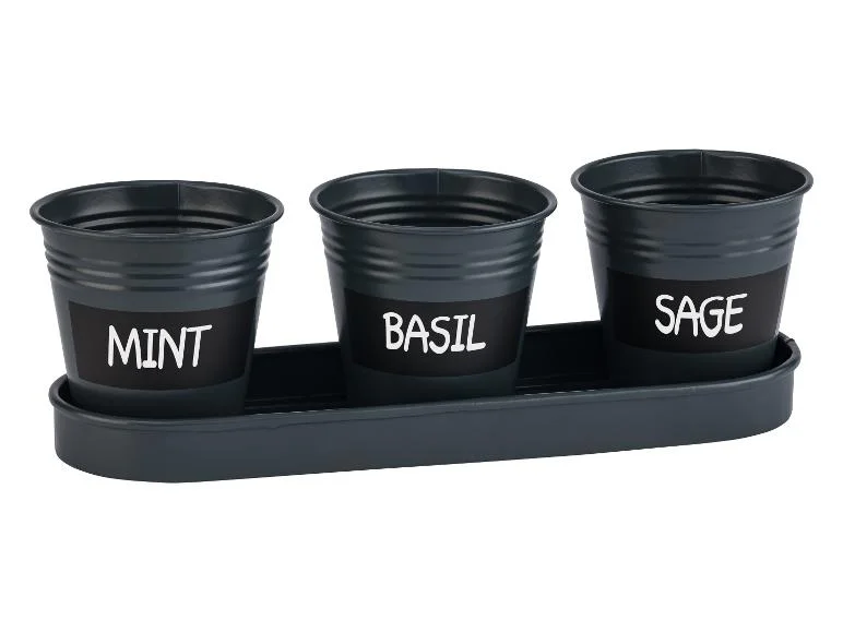 Lot de 3 pots pour herbes aromatiques