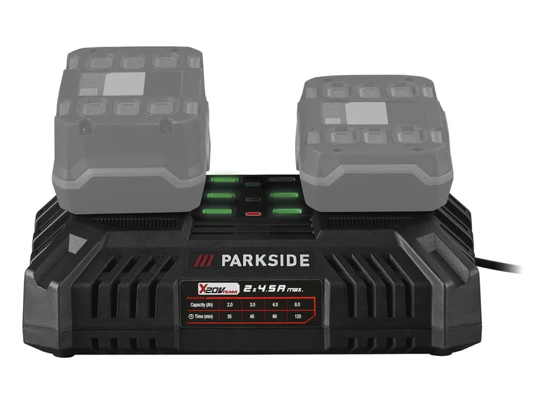 PARKSIDE® Chargeur de batterie double PDSLG 20 B1, 2 x 4,5 A, 20 V