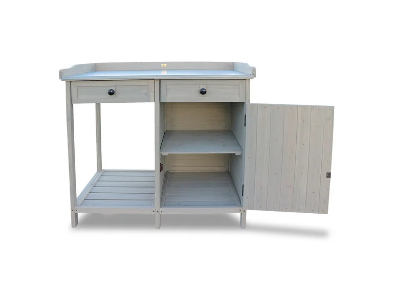 Table de jardin avec armoire inférieure, 98 x 48 x 95 cm