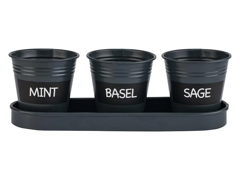 Lot de 3 pots pour herbes aromatiques