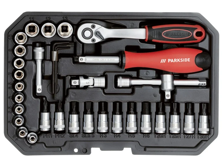 PARKSIDE® Set de douilles et d'embouts, 36 pièces