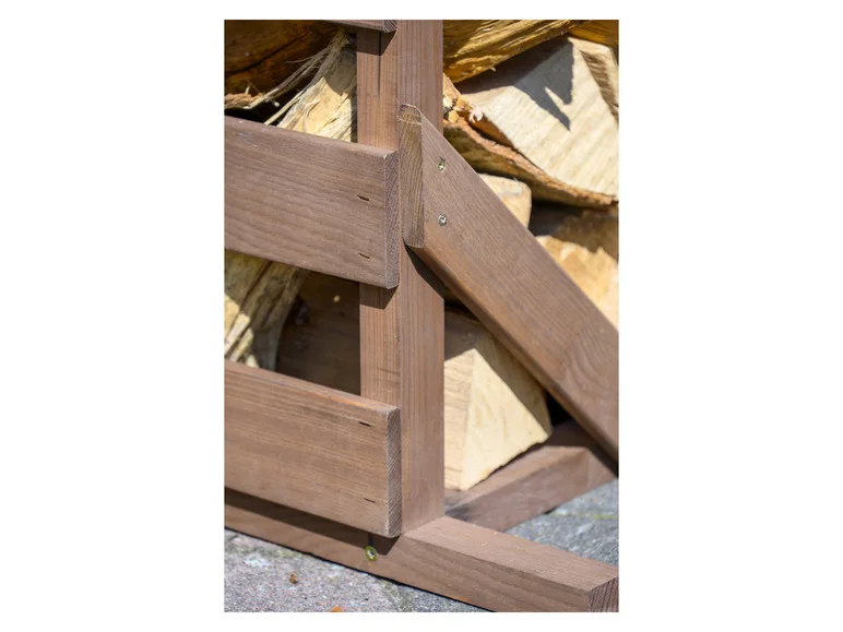 Abri bûches Ligno avec toit en bitume, 133 x 77 x 169 cm