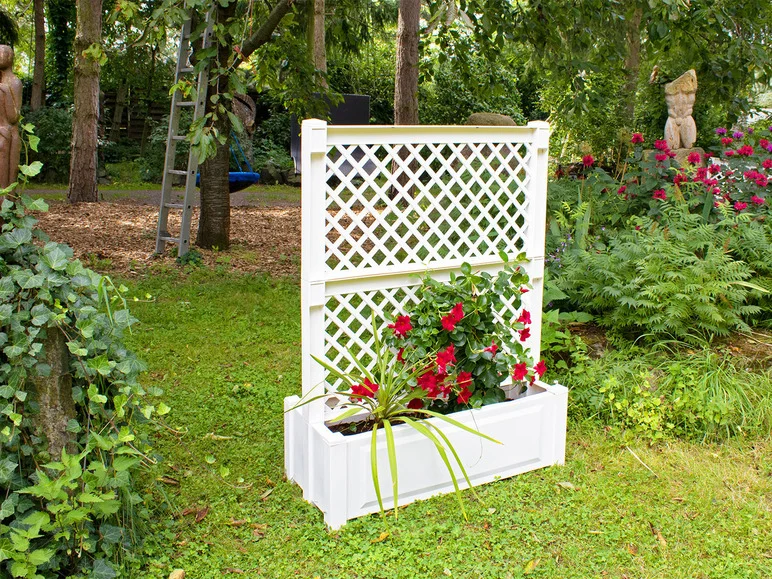 KHW Bac à plantes avec treillis central, 100 cm de long, 110 litres, plastique