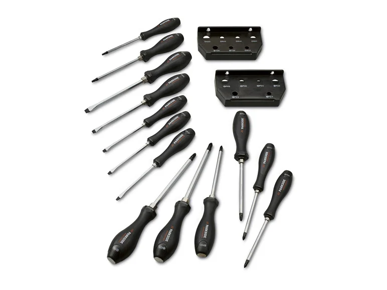 PARKSIDE PERFORMANCE® Set de tournevis burin, 15 pièces