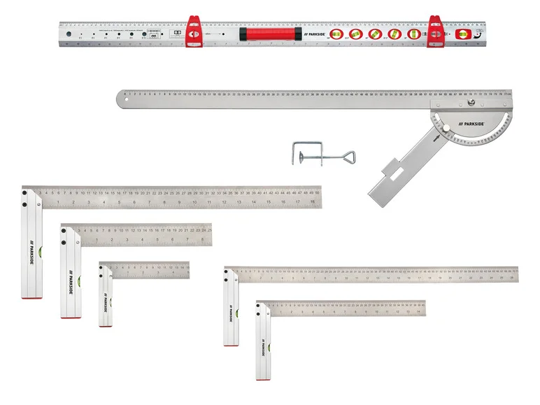 PARKSIDE® Set d'équerres, niveau à bulle gradué ou guide de coupe angulaire