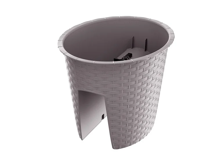 PROSPERPLAST, Jardinière de balcon « Ratolla Railing » aspect rotin, lot de 3