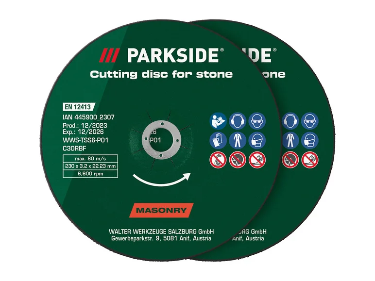 PARKSIDE® Kit de disques à tronçonner ou ébavurer ou Disque à tronçonner diamanté, Ø 230 mm