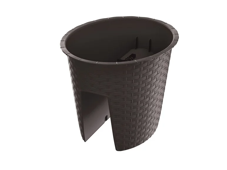 PROSPERPLAST, Jardinière de balcon « Ratolla Railing » aspect rotin, lot de 3