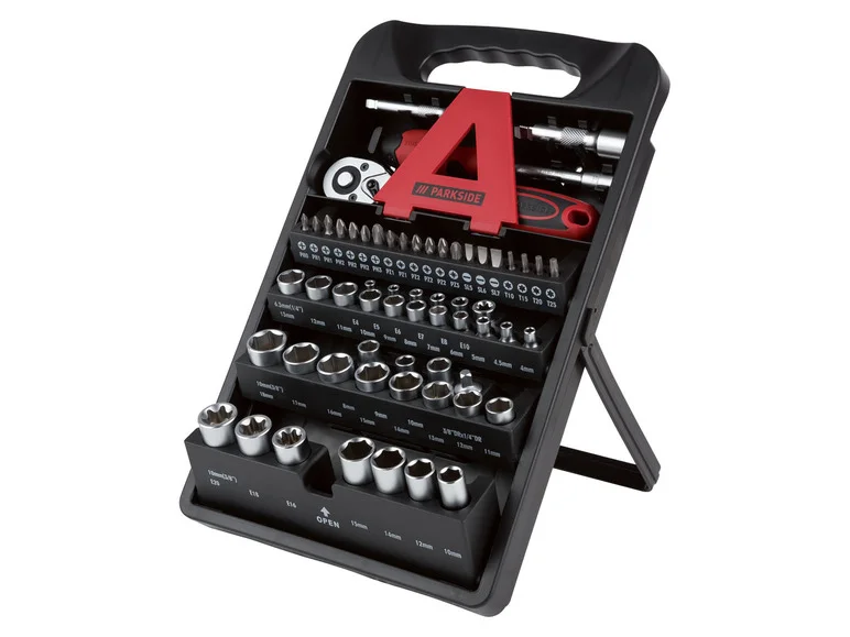 PARKSIDE® Jeu de clés à douille PSSS 61 D4, 61 pièces