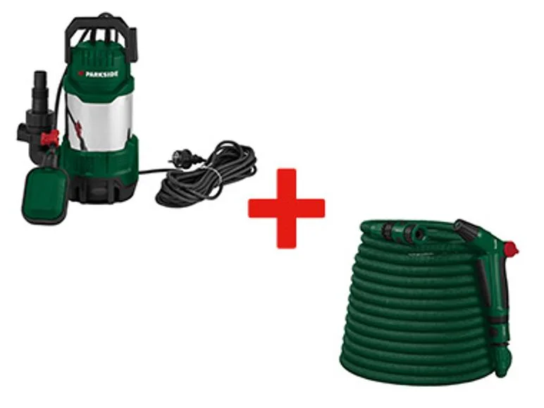 Submersible Dirty Water Pump + Expandable Garden Hose