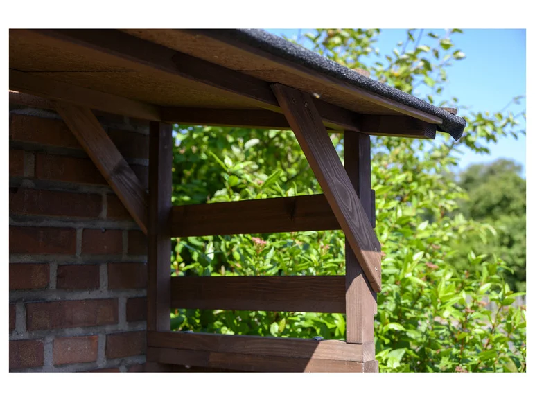 Abri bûches Ligno avec toit en bitume, 133 x 77 x 169 cm