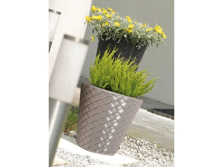 PROSPERPLAST, Pot de fleurs « Matuba », aspect fibre de bambou, Ø 60 x H 59 cm, 120 L