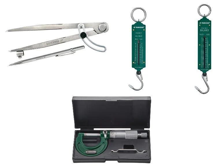 Compas à charnière, lot de 2 balances à ressort ou micromètre