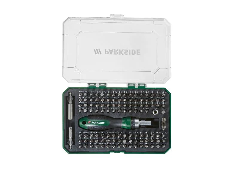 Tournevis à cliquet avec set d'embouts, 115 pièces