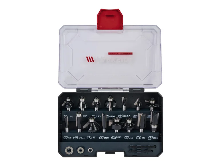 PARKSIDE PERFORMANCE® Set d'embouts de fraisage PPFB 15 A1, 15 pièces