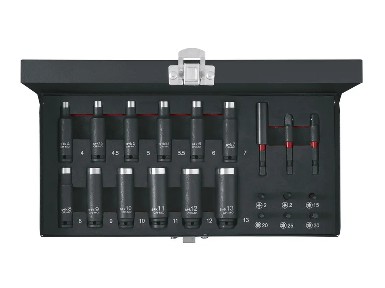 PARKSIDE PERFORMANCE® Set de douilles et embouts pour clé à choc, PSS 21 A1, 21 pièces