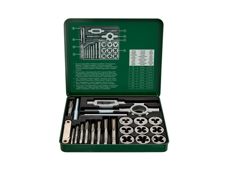 PARKSIDE® Set de filetage et taraudage, 21 pièces
