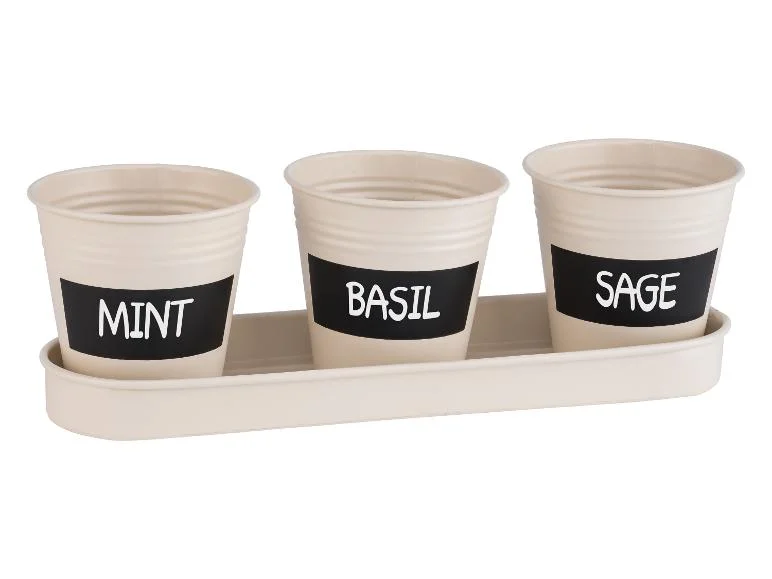 Lot de 3 pots pour herbes aromatiques