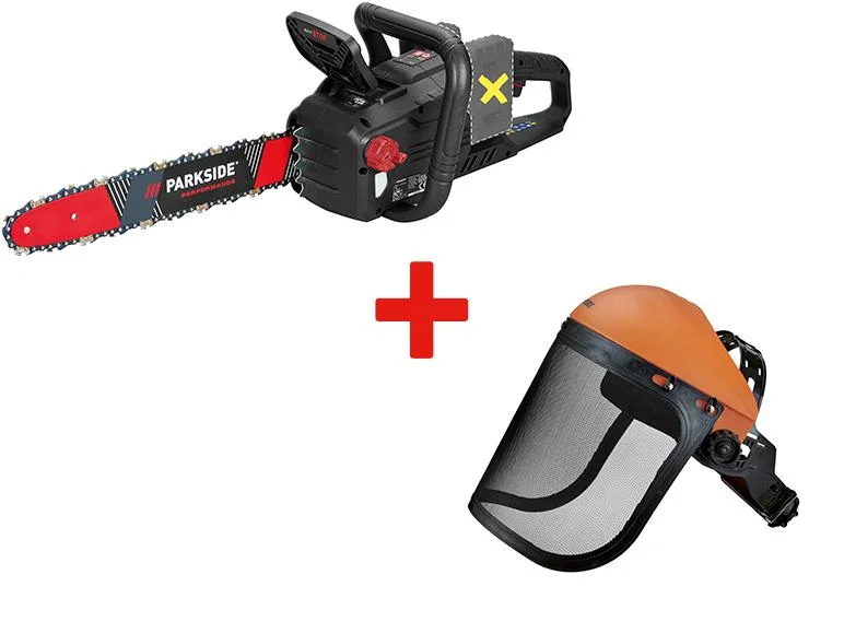 Cordless Chainsaw, 40V + Face Shield