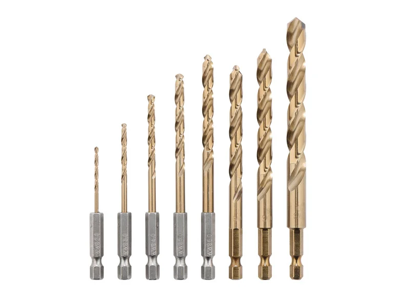 Jeu de forets hexagonaux en acier rapide / jeu de forets hexagonaux pour la pierre ou jeu de forets hexagonaux pour le bois, 8 pièces / 7 pièces