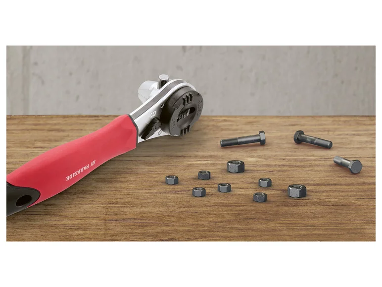 PARKSIDE® Clé multi-cliquet ou cliquet 8 en 1, poignée bi-matière