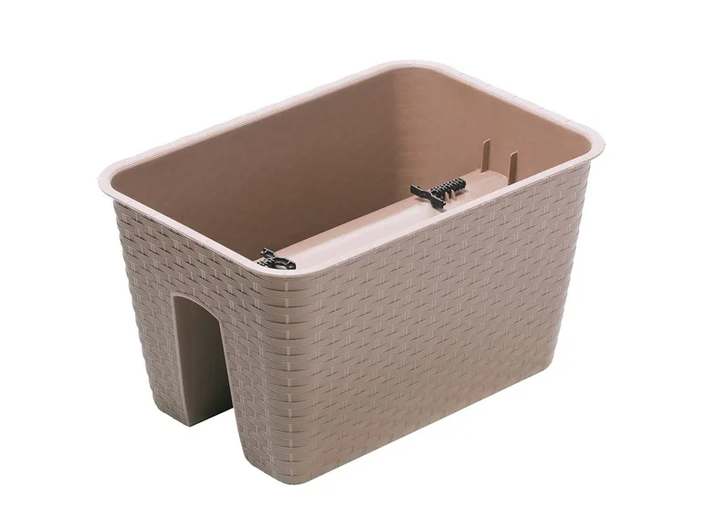 PROSPERPLAST, Jardinière de balcon « Ratolla Railing » aspect rotin, lot de 3
