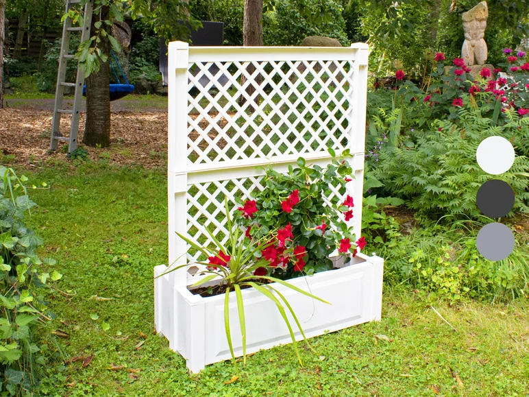 KHW Bac à plantes avec treillis central, 100 cm de long, 110 litres, plastique