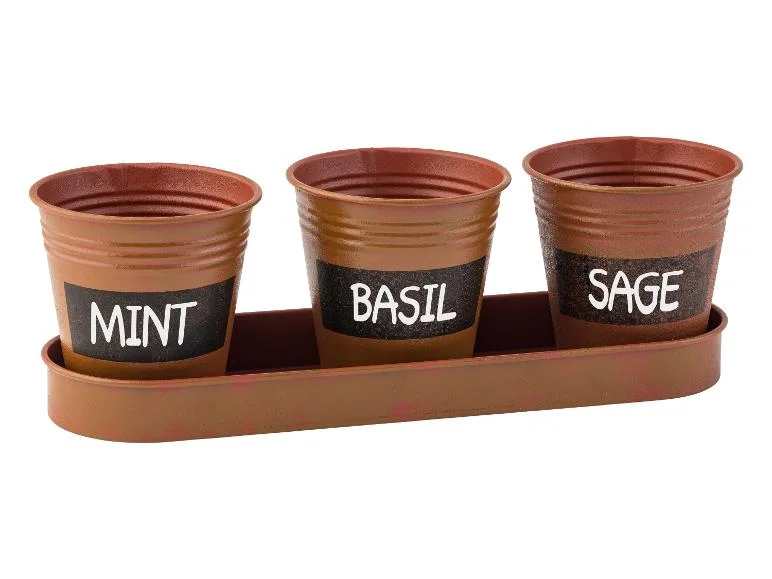 Lot de 3 pots pour herbes aromatiques