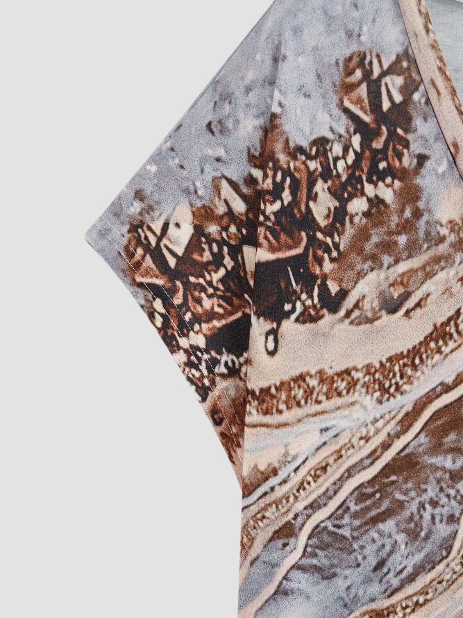 V Neck Ombre Vacation Maxi Dress