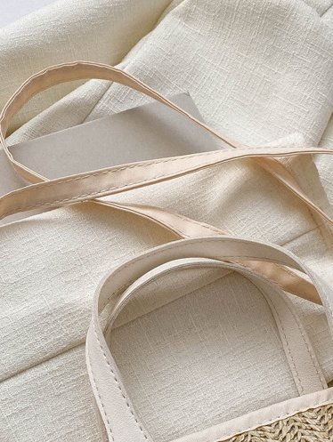 Casual Straw Leather Stitching Shoulder Diagonal Women's Bag Vacation Urban