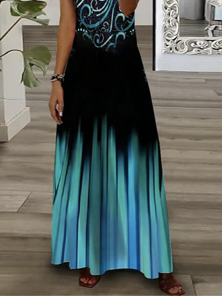 Summer Ombre Spaghetti Casual Slip Dress