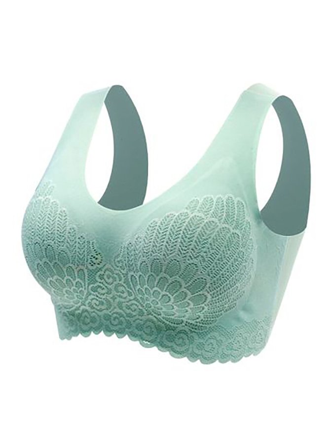 Feather Pattern Casual Jacquard Bra & Bralette