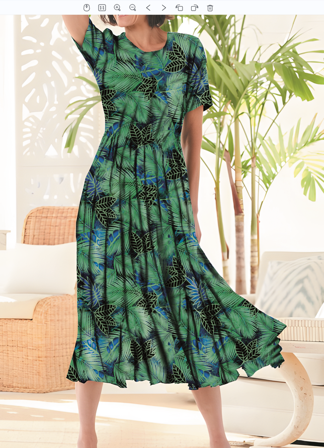 Crew Neck Boho Floral Regular Fit Dress