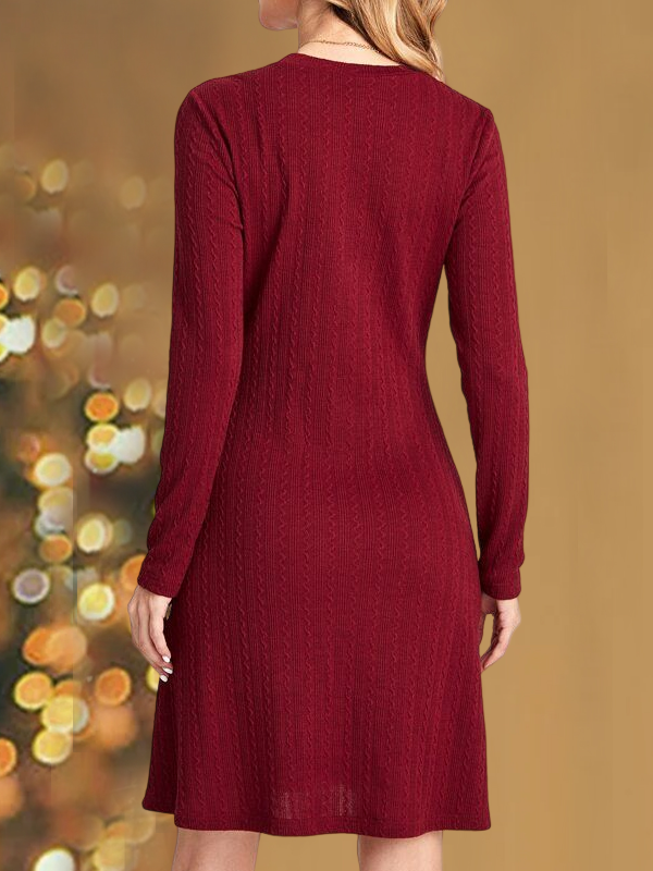 Plain Casual Crew Neck Regular Fit Dress