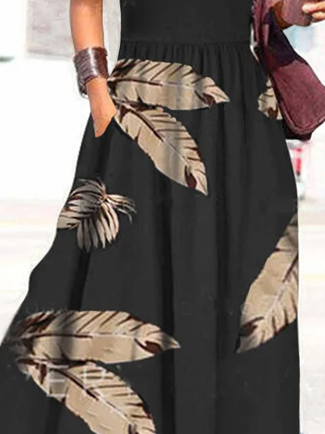 Loosen V Neck Short Sleeve Knit Dress