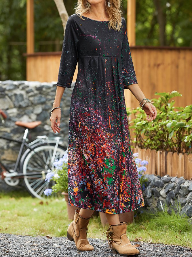 Ombre Regular Fit Casual Long sleeve Dress