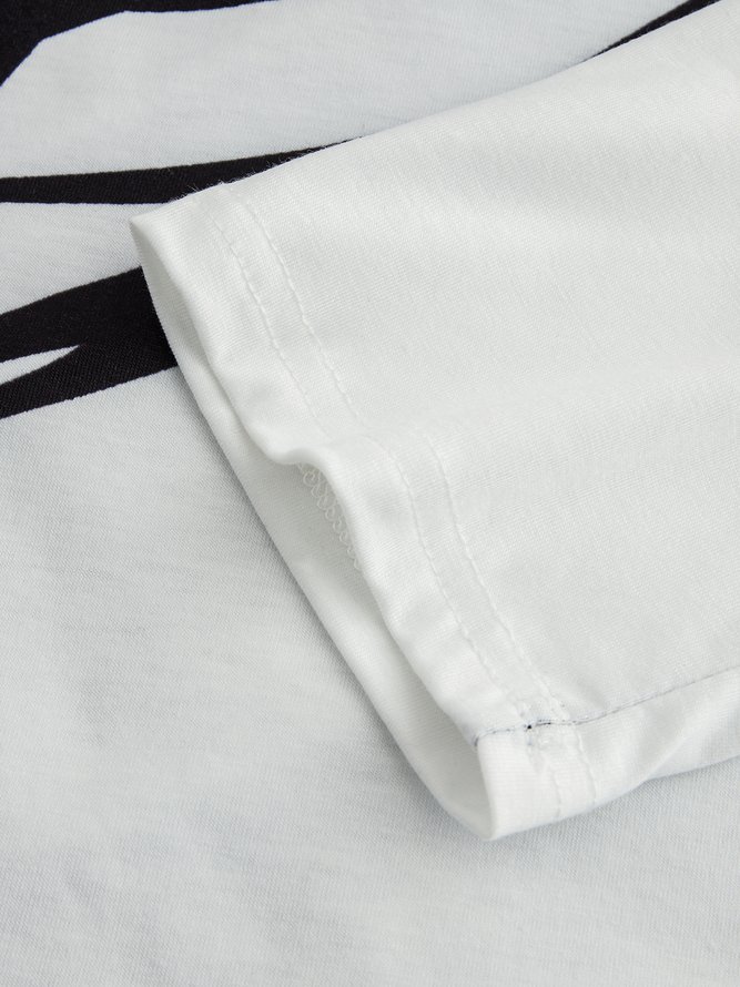 Round Neck Abstract Casual Midi Dress