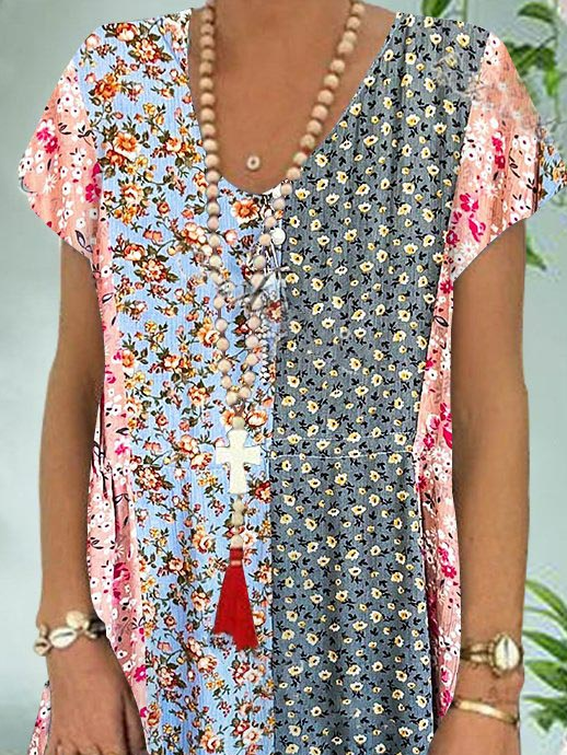 Loose Casual Ditsy Floral Dress