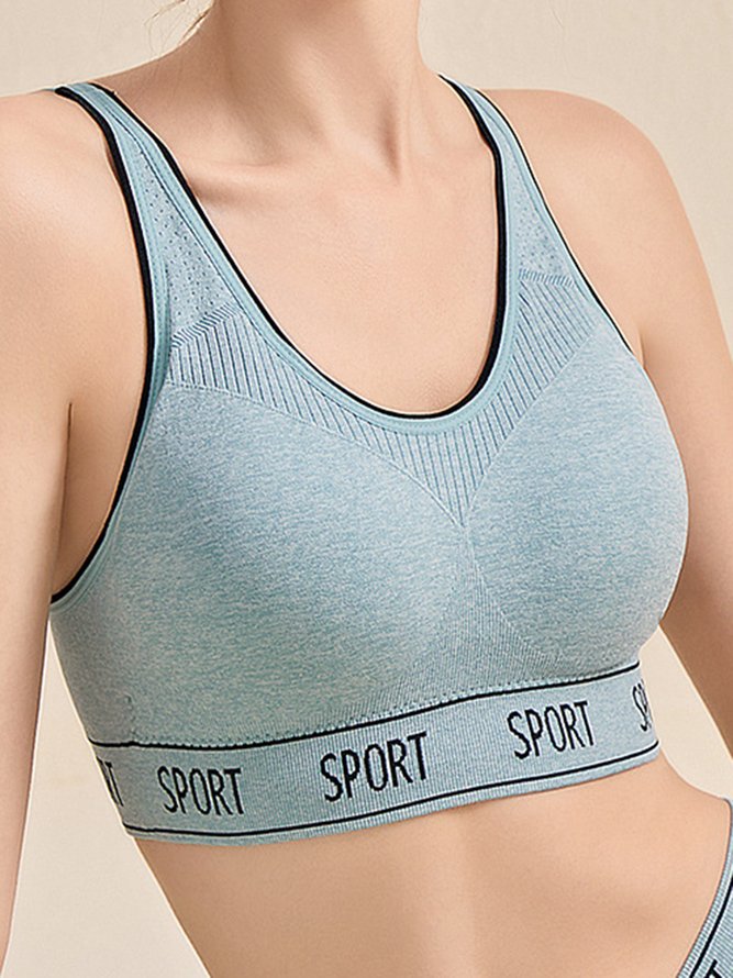 Alphabet Seamless Tank Push Up Sports Bra