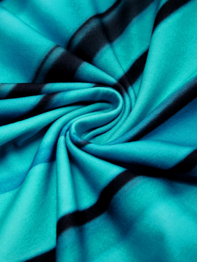 V Neck Geometric Regular Fit Dress